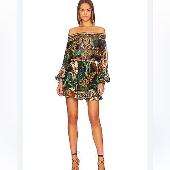 New Camilla Off Shoulder Mini Dress in Easy Tiger | REVOLVE XS - Picture 14 of 14